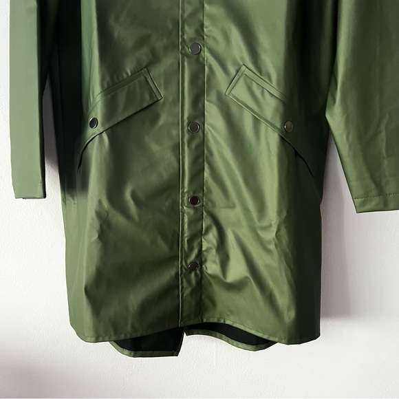 NWT Rains Unisex Long Evergreen Rain Jacket Small - Picture 5 of 15